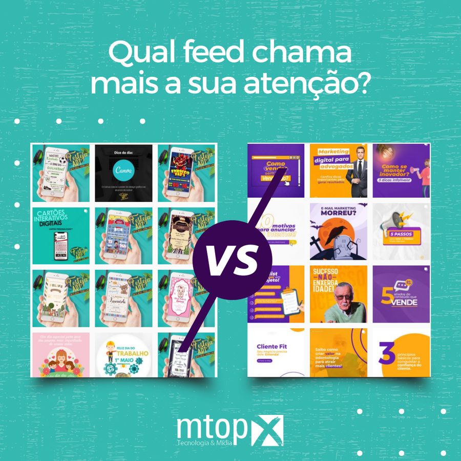 Qual feed chama mais a sua atenção?